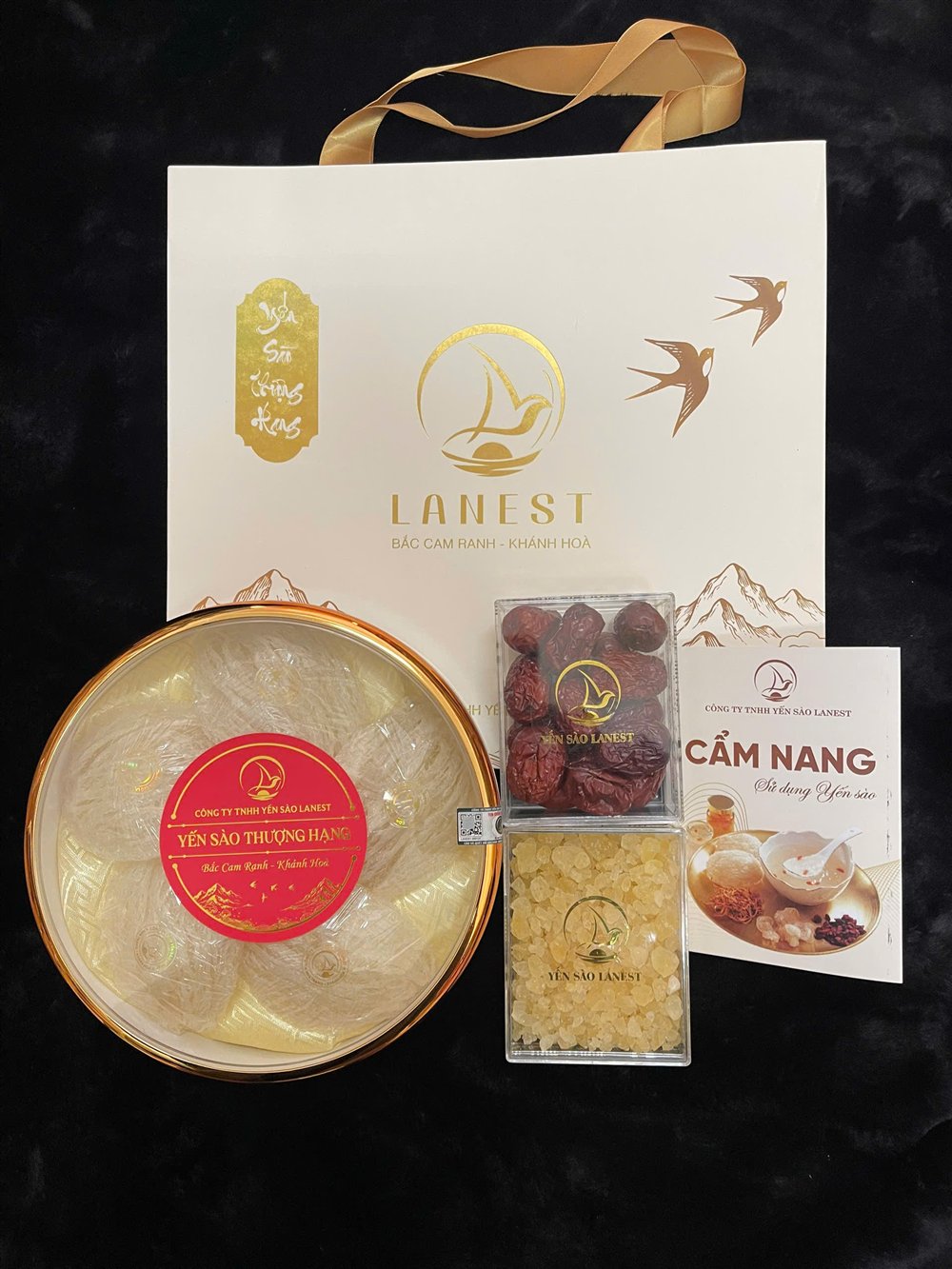 Yến Tinh Chế Tiêu Chuẩn Lanest 50% sợi 50% xơ mướp bụng